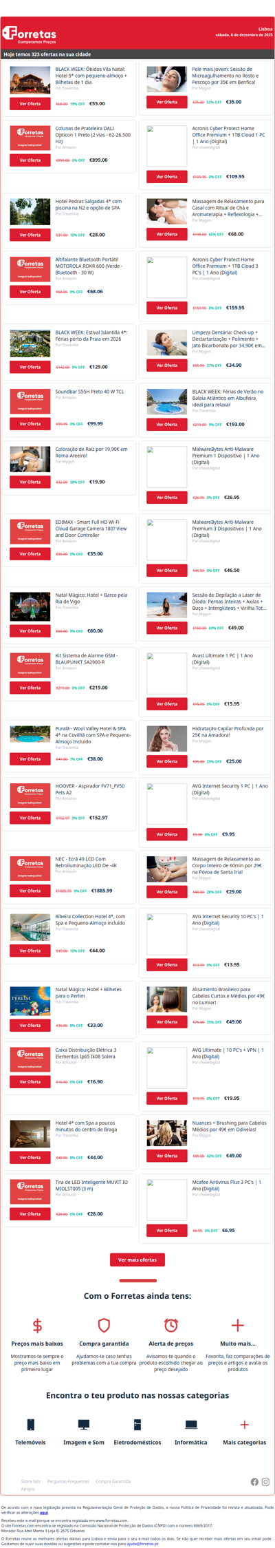 55€ por BLACK WEEK: Óbidos Vila Natal: Hotel 5* com pequeno-almoço | 899€ por Colunas de Prateleira DALI Opticon 1 Preto (2 vias | 28€ por Hotel Pedras Salgadas 4* com piscina na N2 e opção