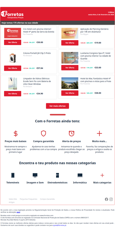 30€ por Cro Hotel com piscina interior! Hotel 4* perto da | 57€ por Coluna Portatil Jbl Clip 5 Preto | 34€ por Limpador de Vidros Elétricos Ecode Sem Fio com Bateria