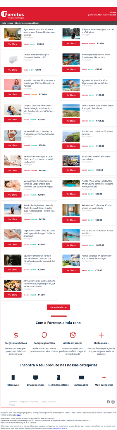 58€ por Água Hotels Terra Fria 4*, nova abertura em Trás-os-Montes, | Sensor Infravermelho Ip44 Externo Onlex Fixo 180º | Aparelho Fixo Metálico Superior e Inferior por 150€