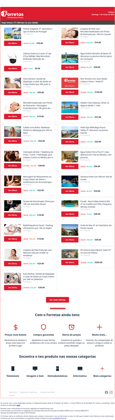 29€ por Pedras Salgadas 4*, aproveite o Spa no Norte de Portugal | Câmera Externa Cruiser 2C Ipc-S7Cp-5M0We 5Mp Microfone | 59€ por Para Homem: Sessão de Depilação a Laser de Díodo ao