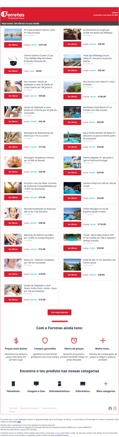 371€ por AP Cabanas Beach Nature, Hotel 4* Tudo Incluído | Câmera Externa Cruiser 2C Ipc-S7Cp-5M0We 5Mp Microfone | 59€ por Para Homem: Sessão de Depilação a Laser de Díodo ao