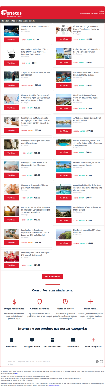 34€ por Santana Hotel com SPA em Vila do Conde | Câmera Externa Cruiser 2C Ipc-S7Cp-5M0We 5Mp Microfone | 5 Ilipos + 5 Pressoterapias por 19€ em Telheiras!