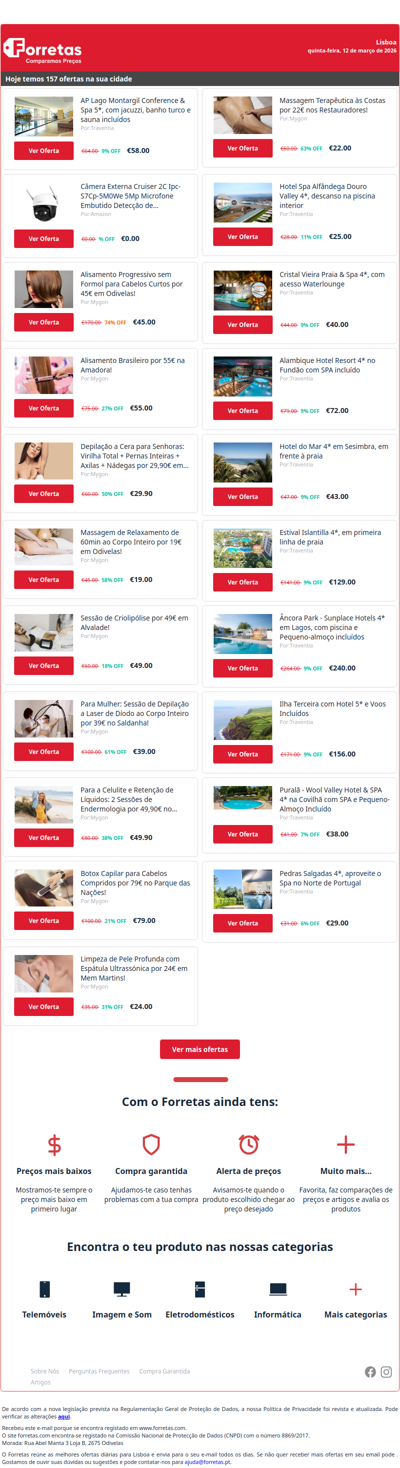 58€ por AP Lago Montargil Conference & Spa 5*, com jacuzzi, | Câmera Externa Cruiser 2C Ipc-S7Cp-5M0We 5Mp Microfone | 45€ por Alisamento Progressivo sem Formol para Cabelos Curtos