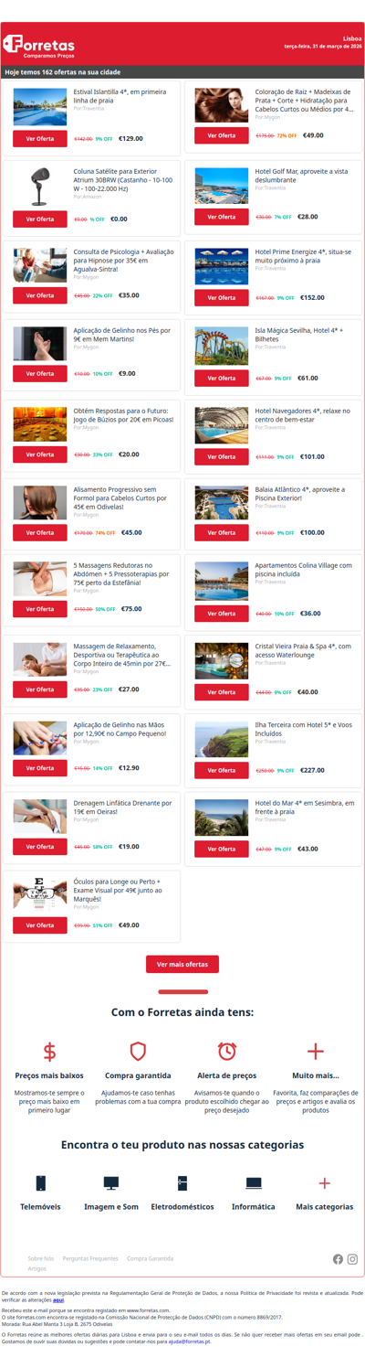 129€ por Estival Islantilla 4*, em primeira linha de praia | Coluna Satélite para Exterior Atrium 30BRW (Castanho | 35€ por Consulta de Psicologia + Avaliação para Hipnose por