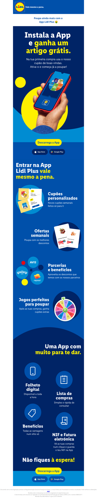 Poupa ainda mais e ganha um artigo. Instala já a App Lidl Plus.
