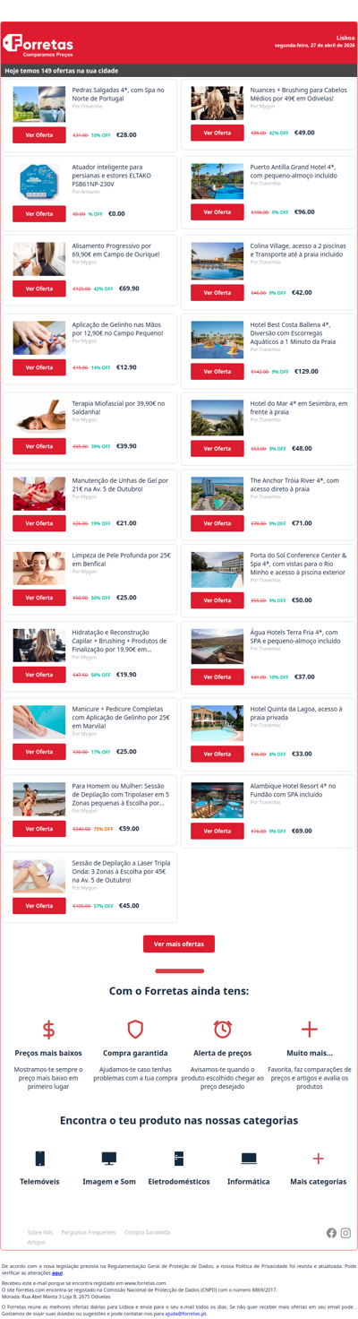 28€ por Pedras Salgadas 4*, com Spa no Norte de Portugal | 0€ por Atuador inteligente para persianas e estores ELTAKO | Alisamento Progressivo por 69,90€ em Campo de Ourique!