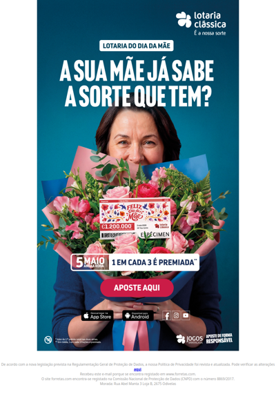 Lotaria do Dia da Mãe: a sua já sabe a sorte que tem?