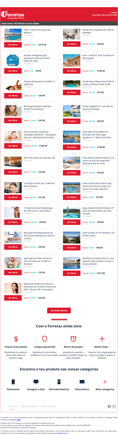 273€ por Voos + Hotel com piscina em Maiorca | 0€ por Atuador inteligente para persianas e estores ELTAKO | Terapia Miofascial por 39,90€ no Saldanha!