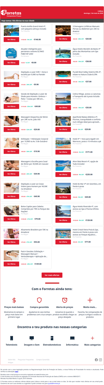 146€ por Puerto Antilla Grand Hotel 4*, com pequeno-almoço | 0€ por Atuador inteligente para persianas e estores ELTAKO | Depilação a Laser SHR: 1 Zona à escolha por 9,90€
