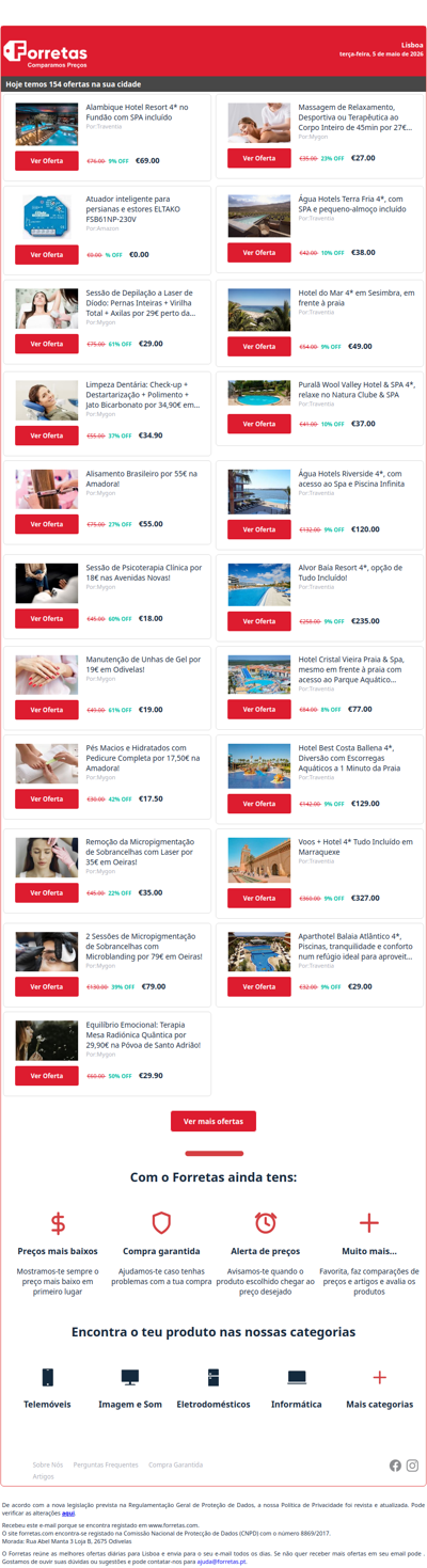 69€ por Alambique Hotel Resort 4* no Fundão com SPA incluído | 0€ por Atuador inteligente para persianas e estores ELTAKO | 29€ por Sessão de Depilação a Laser de Díodo: Pernas Inteiras