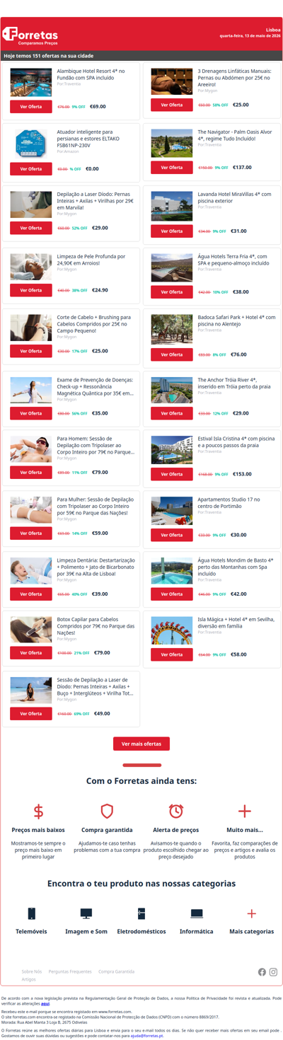69€ por Alambique Hotel Resort 4* no Fundão com SPA incluído | 0€ por Atuador inteligente para persianas e estores ELTAKO | 29€ por Depilação a Laser Díodo: Pernas Inteiras + Axilas