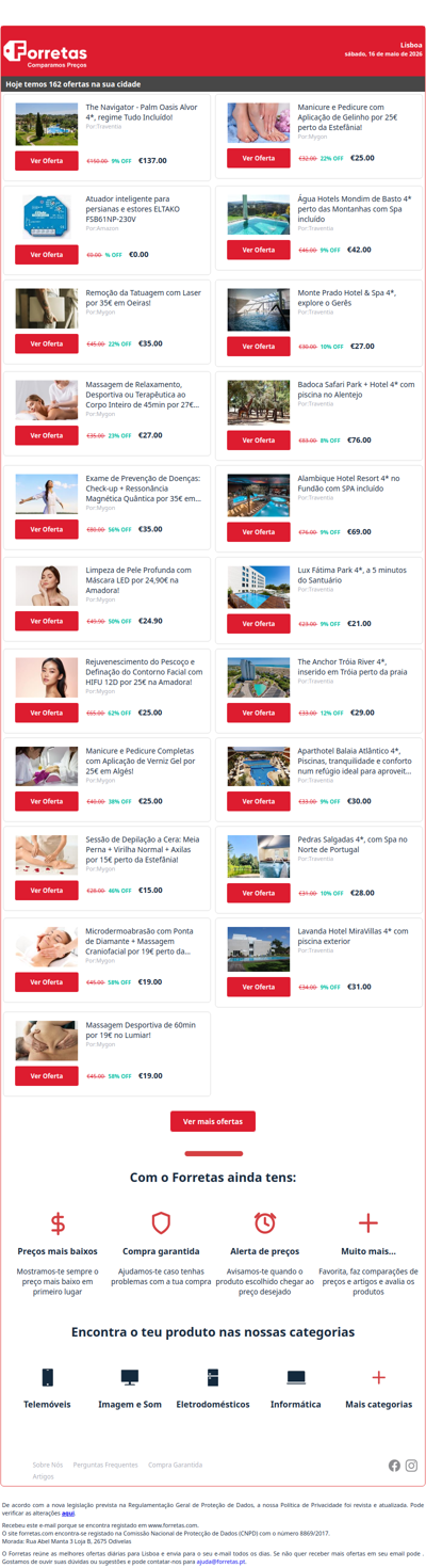 137€ por The Navigator - Palm Oasis Alvor 4*, regime Tudo Incluído! | 0€ por Atuador inteligente para persianas e estores ELTAKO | Remoção da Tatuagem com Laser por 35€ em Oeiras!