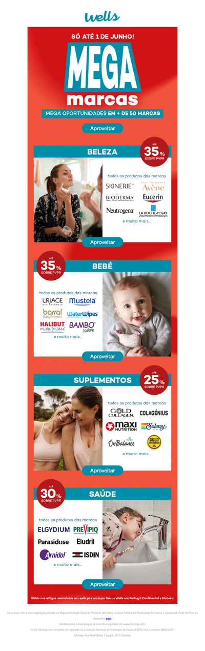 Mega Marcas na Wells: Até -35%!