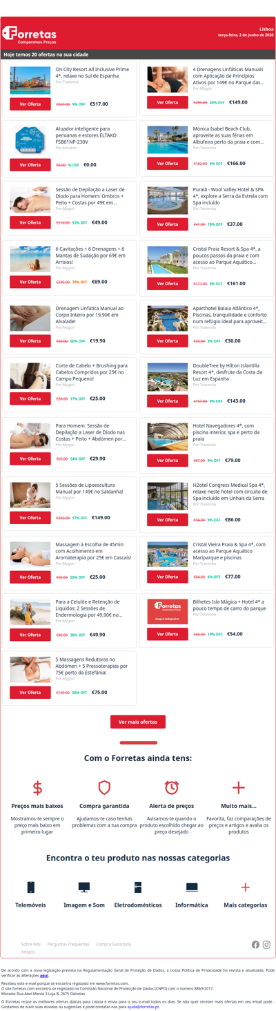 517€ por On City Resort All Inclusive Prime 4*, relaxe no Sul | 0€ por Atuador inteligente para persianas e estores ELTAKO | 49€ por Sessão de Depilação a Laser de Díodo para Homem: Ombros