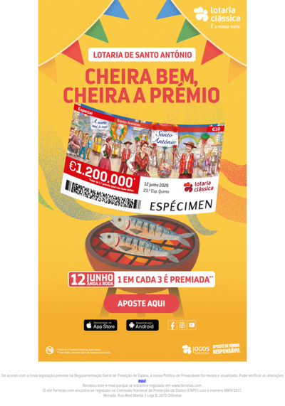 Lotaria Santo António - Cheira bem, cheira a prémio.