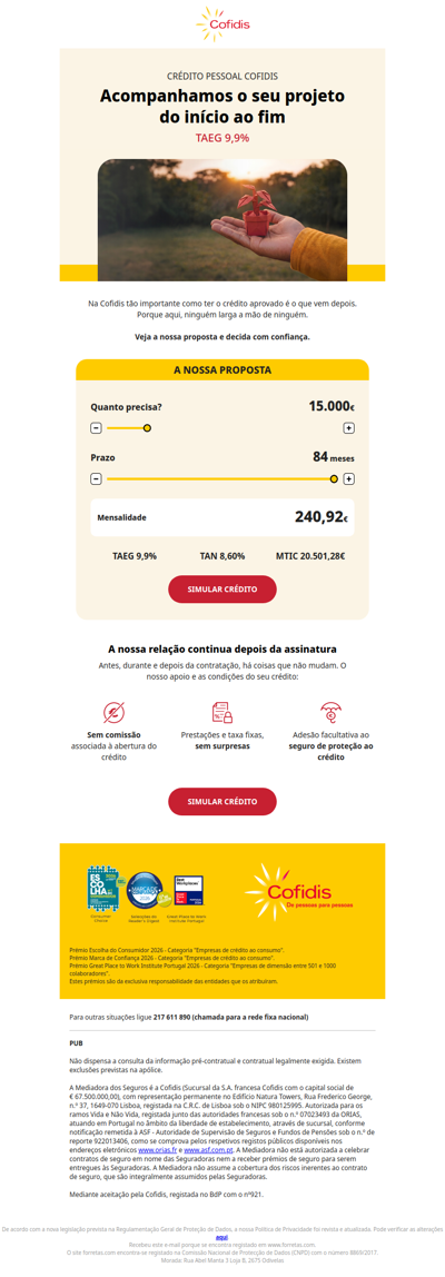 Descubra o Crédito Pessoal Cofidis: Financiamento a 100% até 50.000€.