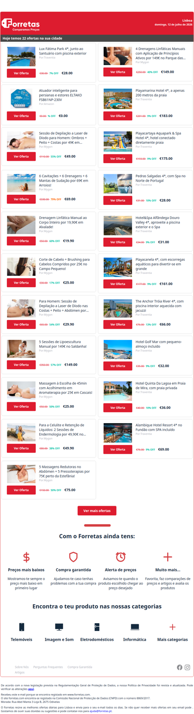 28€ por Lux Fátima Park 4*, junto ao Santuário com piscina | 0€ por Atuador inteligente para persianas e estores ELTAKO | 49€ por Sessão de Depilação a Laser de Díodo para Homem: Ombros
