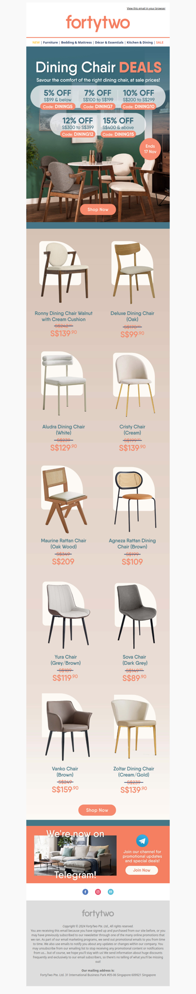 🪑 Up to 15% OFF Dining Chairs!