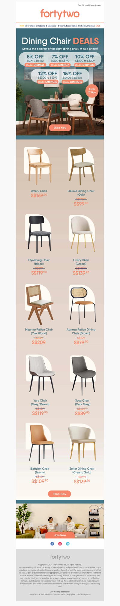 🪑 Expiring Tomorrow: Dining Chair Discounts!