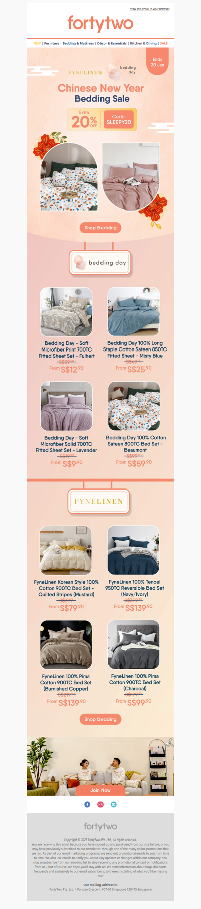 🛌🏻 20% OFF Bedding For Chinese New Year!