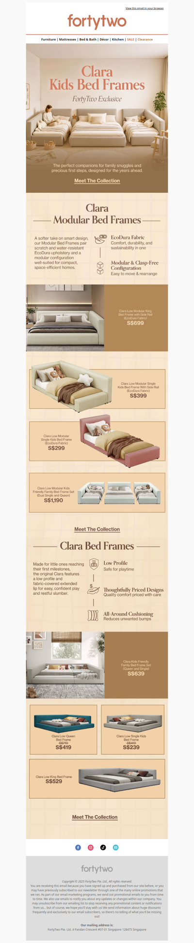 🛏️ A FortyTwo Exclusive: Clara Kids Bed Frames