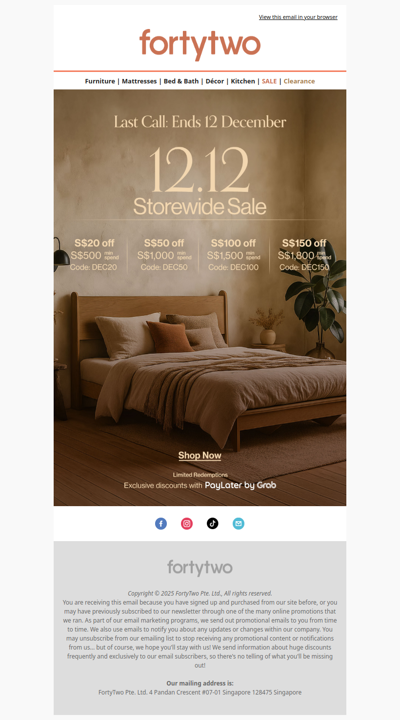 ⏰ Ending 11:59 pm: 12.12 Sale