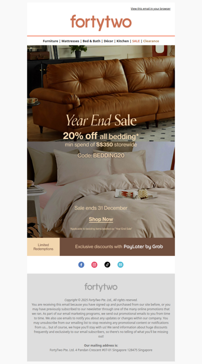 🛏️ Get 20% off bedding for New Year