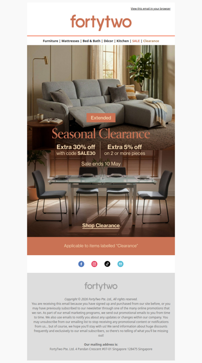 Sale Extended: Extra 30% off Seasonal Clearance Items 🛍️