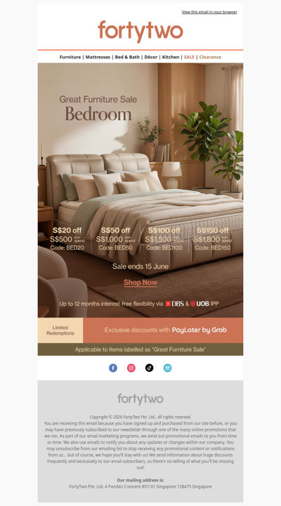 Great Furniture Sale: Bedroom starts today 🛏️