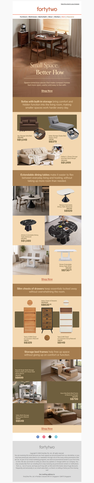 Space-smart pieces for compact homes  🏠
