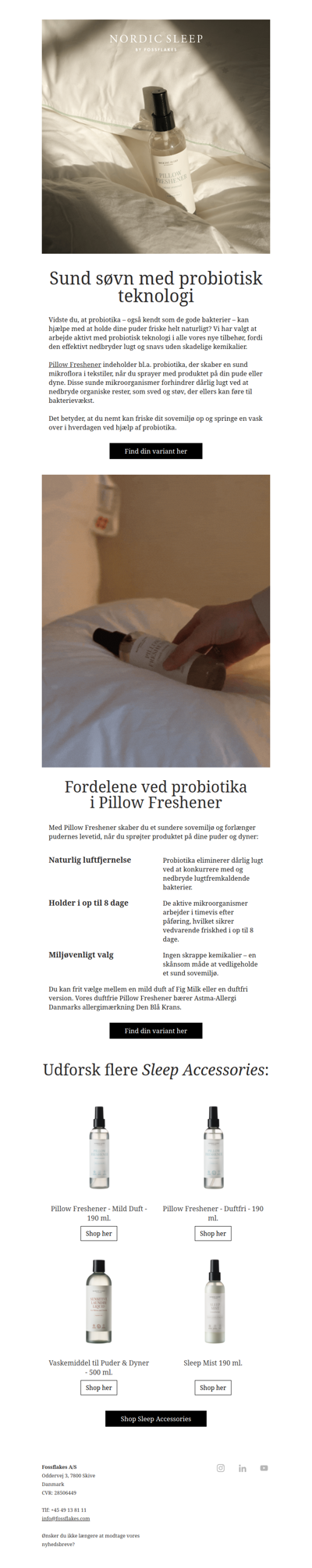 Sådan holder probiotika dine puder friske  ☁️