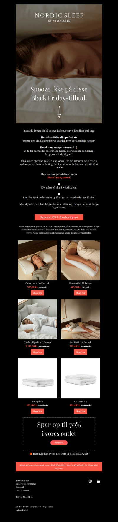 40% rabat! + Gratis hovedpude 🎉🖤