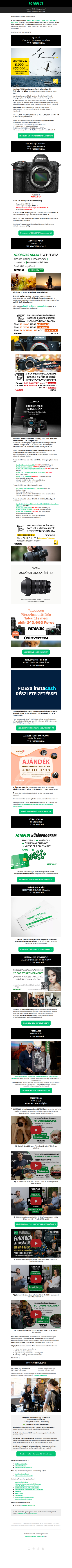 📷💚 Friss! Ma indul: jelentős Nikon akció - több mint 100 Nikon termékre! - Részletek itt!