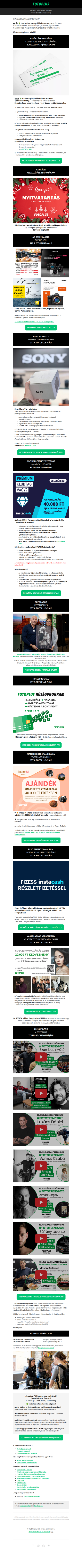 📷🎥 Fotoplus Ajándékutalvány Karácsonyra - Ha most megrendeled, akkor még tovább tudod ajándékozni!