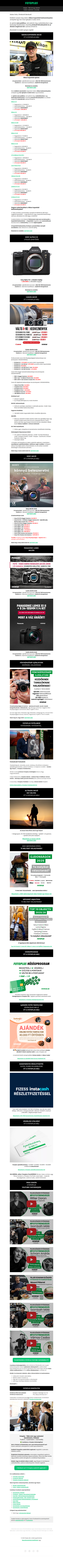 📷🎥 Nikon akció: elsőként hírlevél feliratkozóknak | Új Sony akció a készlet erejéig | Nézd meg az összes kedvezményt itt!