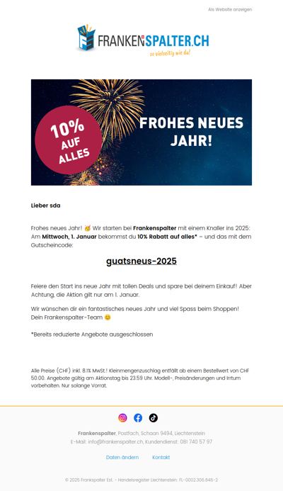 10% auf alles! 🎉