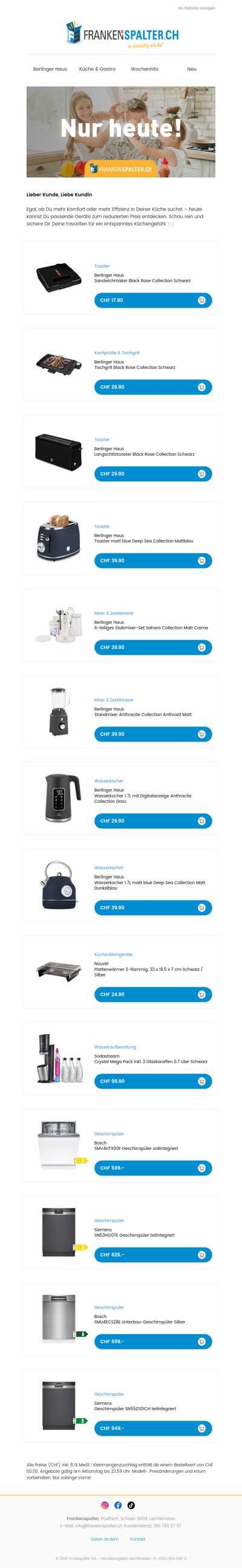 Nur heute: Küchenpower zum Sonderpreis ⚡