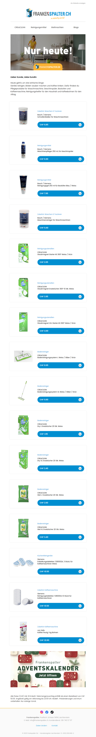 Nur heute: Erst reinigen, dann Kaffee