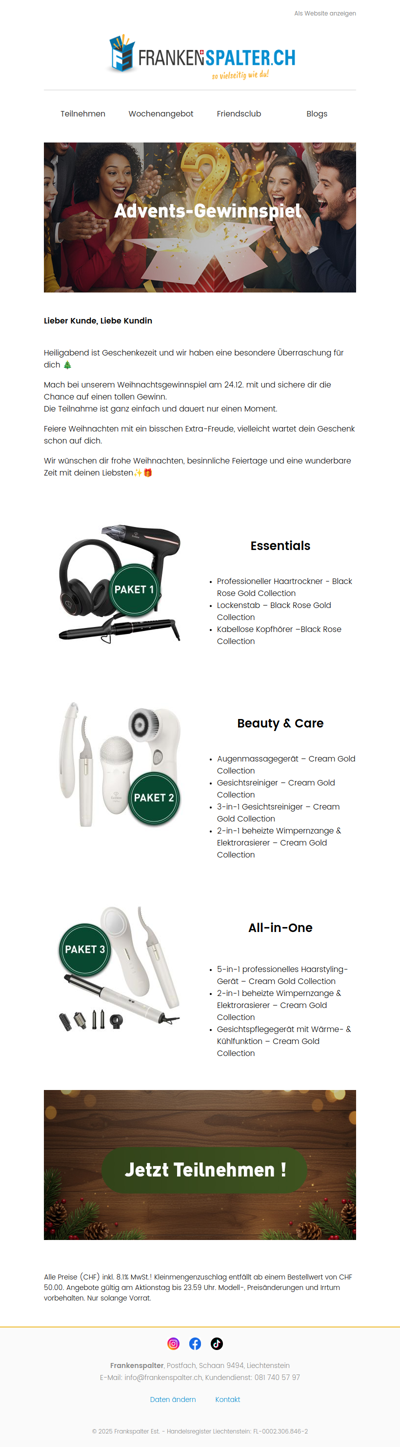 Weihnachtsgewinnspiel, mitmachen & gewinnen!