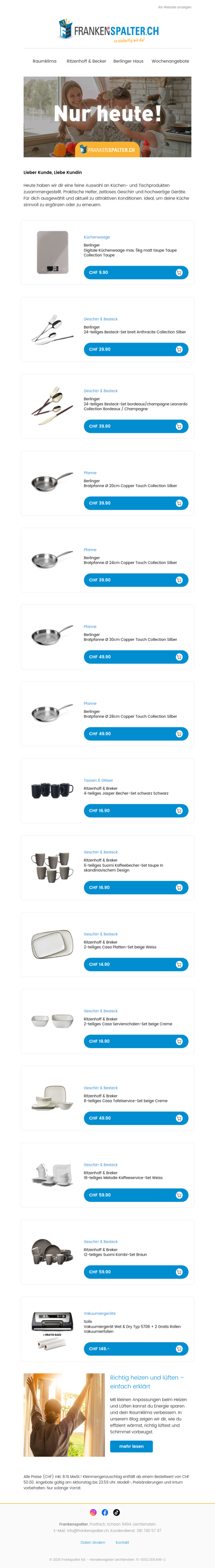 Nur heute: Küchen-Deals, die sich lohnen