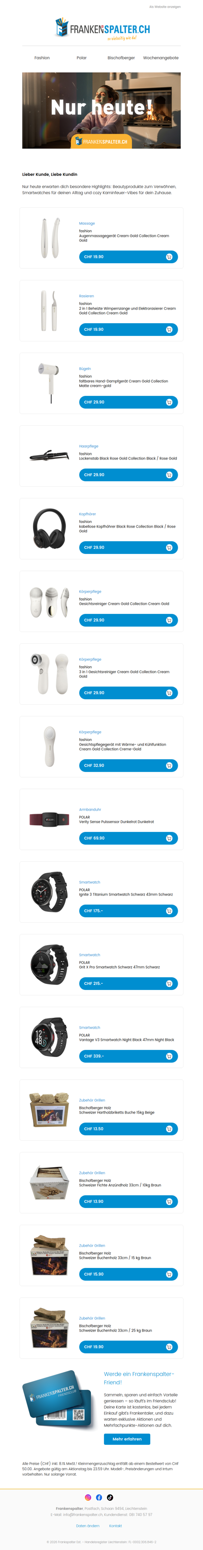 Nur heute: Beautyprodukte, Smartwatches & Kaminfeuer-Gefühl 🔥