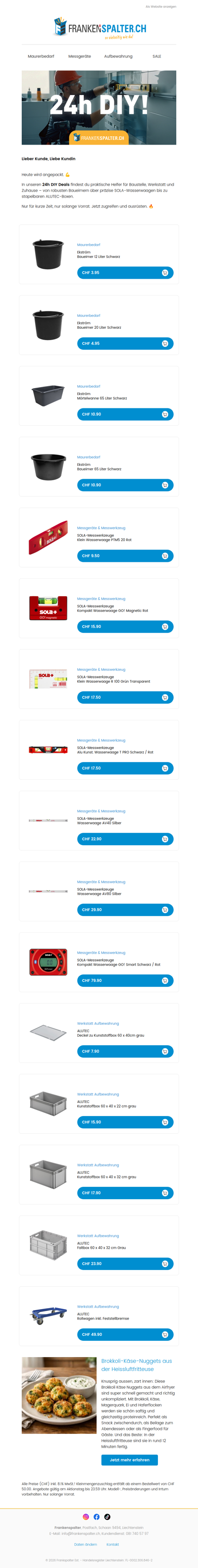 24h DIY Deals: Eimer, Wasserwaagen & Boxen zu Toppreisen