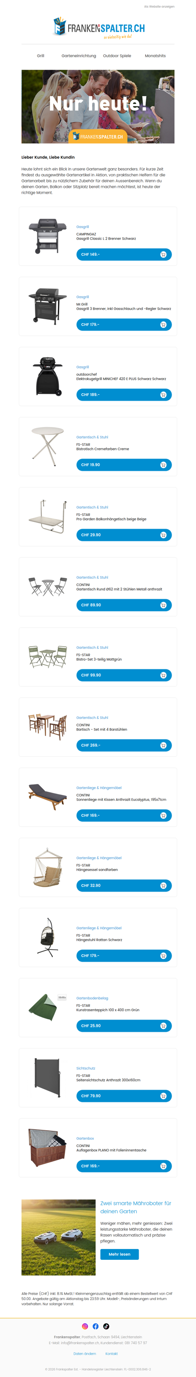 Nur heute: Gartenartikel zu Aktionspreisen 🌿