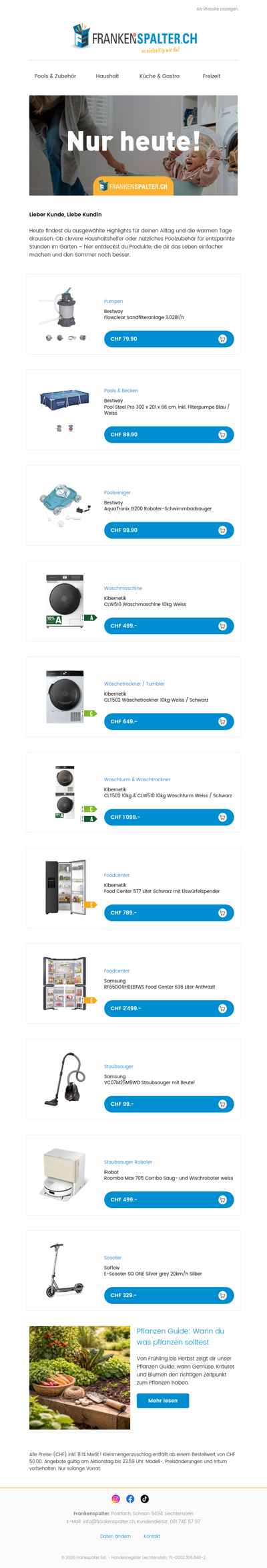 Nur heute: Haushalt & Pool bereit für den Sommer