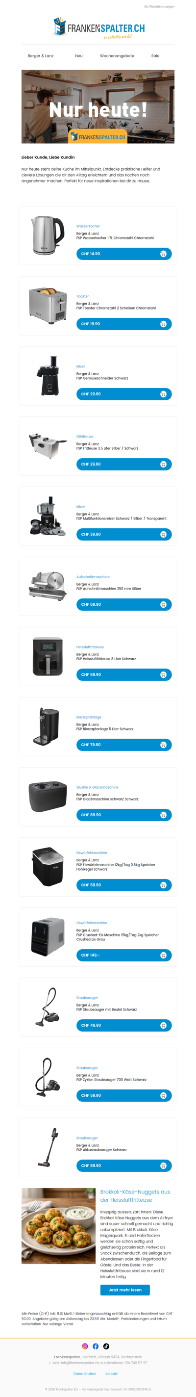 Nur heute frische Ideen für deine Küche