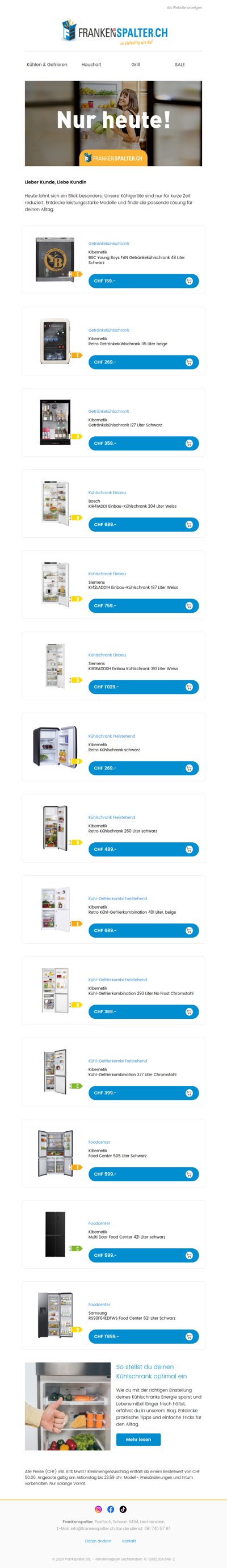 Nur heute: Cool bleiben und sparen