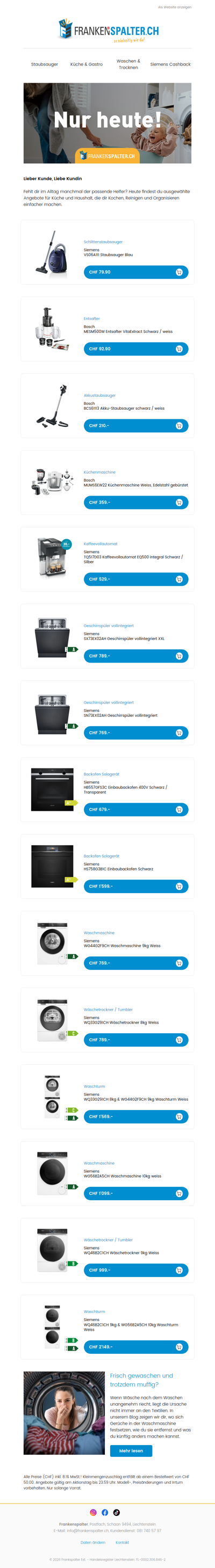 Nur heute: Praktische Angebote für Küche & Haushalt