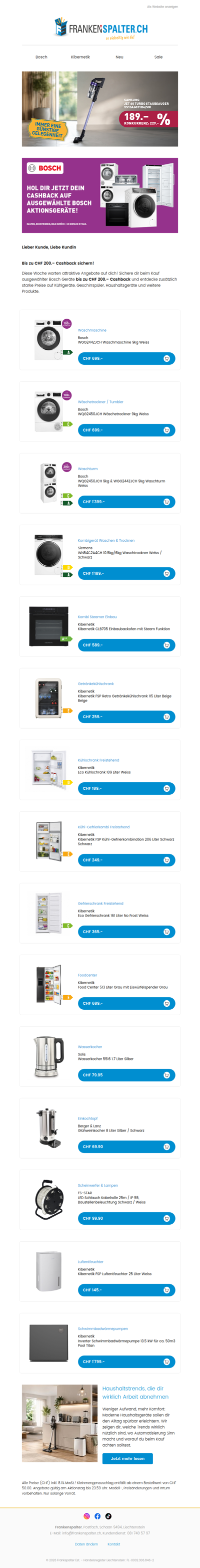 Wochenaktion KW 34, Cashback sichern & starke Angebote entdecken