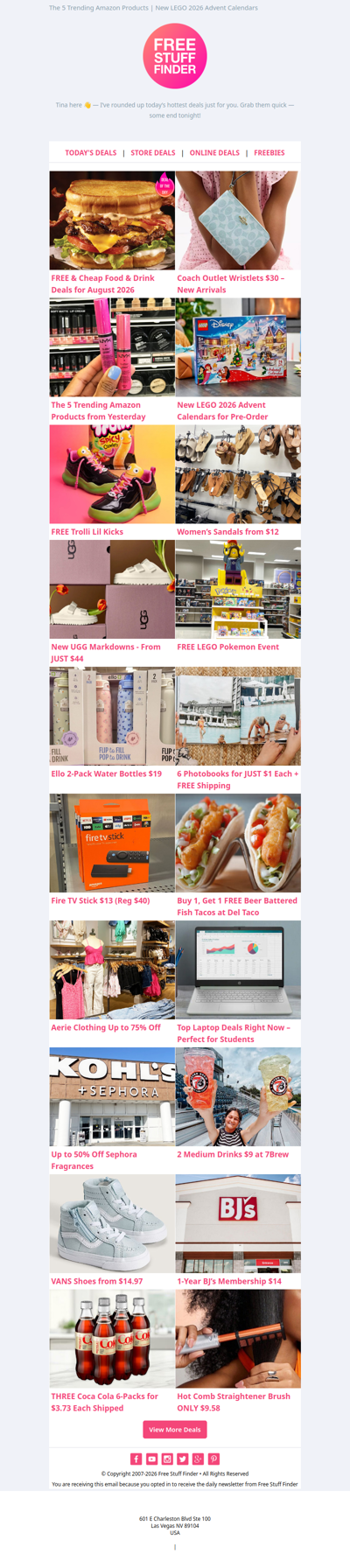 🔥 Food & Drink Freebies & Deals 😍 Coach Outlet Wristlets $30
