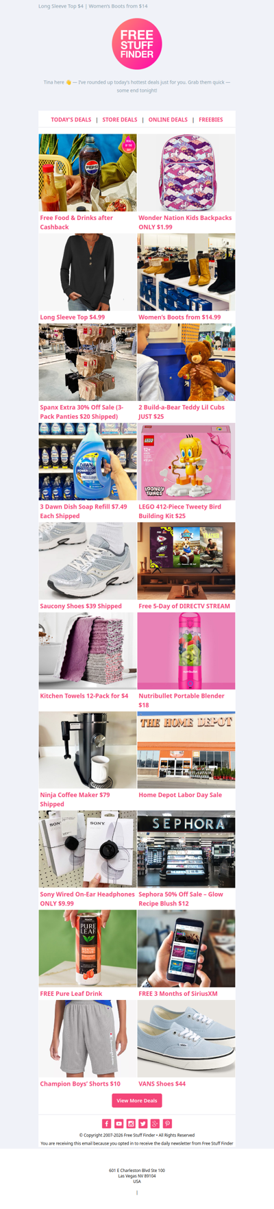 😱 FREE Food & Drinks after Cashback 🎒 Kids Backpacks $1.99